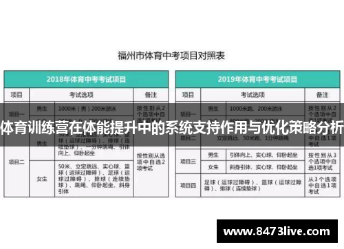 体育训练营在体能提升中的系统支持作用与优化策略分析